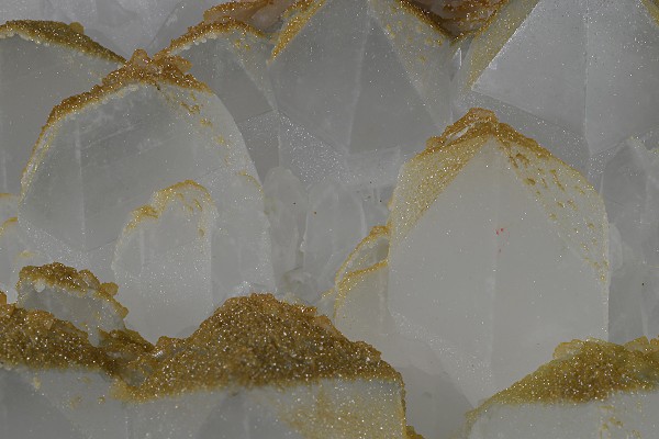 Hexagonal pyramidal Quartz tinged with Calcite