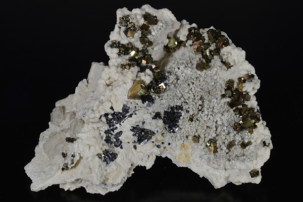Pyrite, Sphalerite, Quartz, Calcite