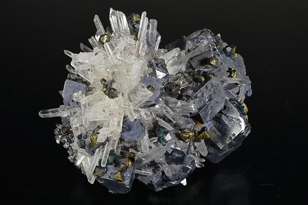 Truncated Galena, Chalcopyrite, Sphalerite, Quartz