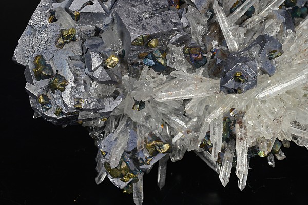 Truncated Galena, Chalcopyrite, Sphalerite, Quartz