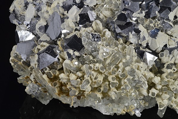 Rhombohedral Galena, Quartz, Calcite