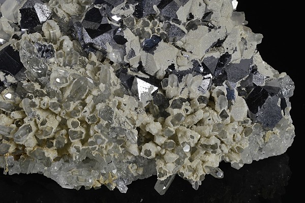 Rhombohedral Galena, Quartz, Calcite