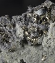 Pyrite on Quartz, Sphalerite