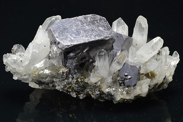 Truncated Galena, Quartz, Sphalerite, Pyrite