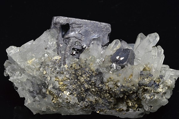 Truncated Galena, Quartz, Sphalerite, Pyrite