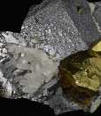 Chalcopyrite, Quartz set on Galena