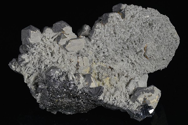 Twinned and truncated Galena, Sphalerite, Quartz