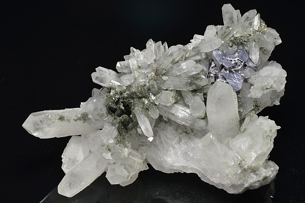 Galena set on Quartz, Calcite