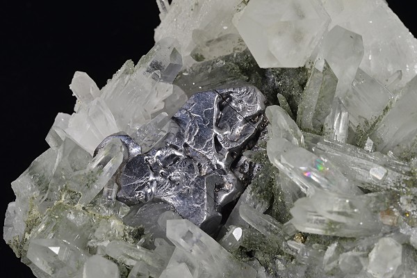 Galena set on Quartz, Calcite
