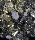 Sphalerite tetrahedrons,Pyrite, Chalcopyrite, Galena
