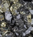 Sphalerite tetrahedrons,Pyrite, Chalcopyrite, Galena