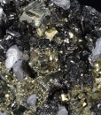 Sphalerite tetrahedrons,Pyrite, Chalcopyrite, Galena