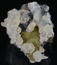 Quartz, Sphalerite, iridescent Chalcopyrite