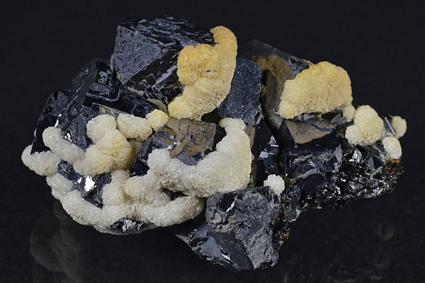 Twinned and truncated Galena, Calcite
