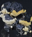 Twinned and truncated Galena, Calcite