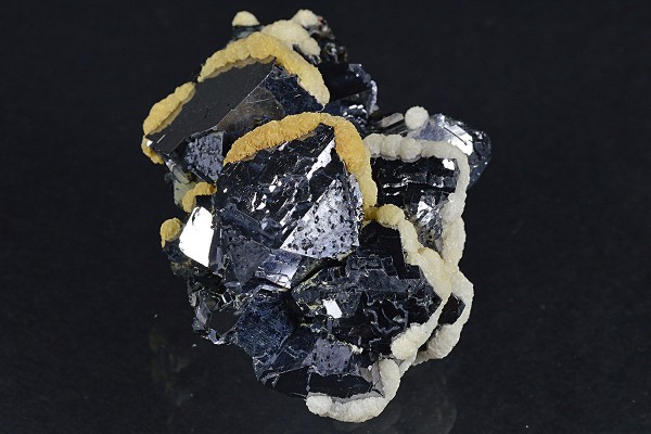 Twinned and truncated Galena, Calcite