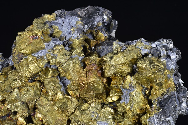 Iridescent Chalcopyrite, Galena, Sphalerite, Calcite