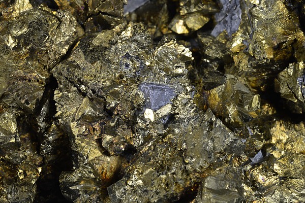 Iridescent Chalcopyrite, Galena, Sphalerite, Calcite
