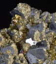 Truncated Galena, Chalcopyrite, Calcite