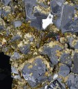 Truncated Galena, Chalcopyrite, Calcite