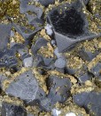 Truncated Galena, Chalcopyrite, Calcite