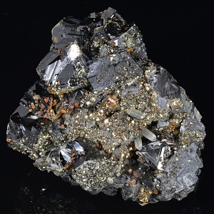 Pyrite set on Sphalerite and Galena, Quartz