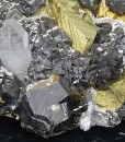 gem Sphalerite var.Cleiophane, Chalcopyrite, Quartz