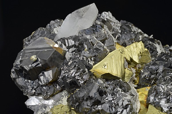 gem Sphalerite var.Cleiophane, Chalcopyrite, Quartz