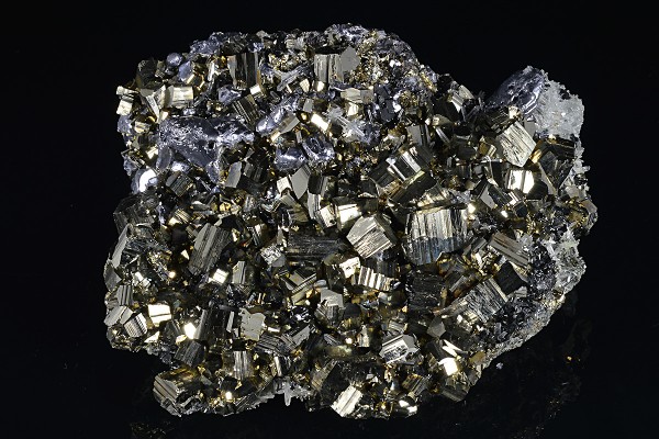 Pyrite,melted habit Galena,Quartz, Sphalerite