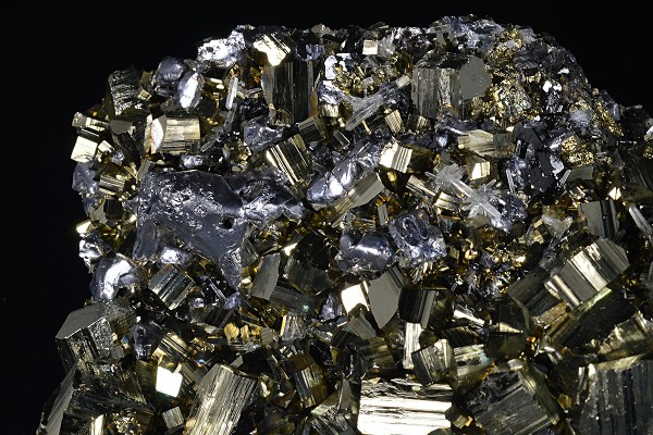 Pyrite,melted habit Galena,Quartz, Sphalerite