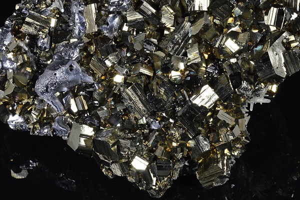 Pyrite,melted habit Galena,Quartz, Sphalerite