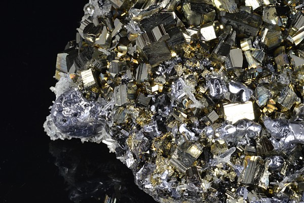 Pyrite,melted habit Galena,Quartz, Sphalerite