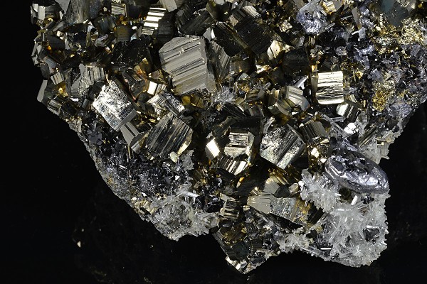 Pyrite,melted habit Galena,Quartz, Sphalerite