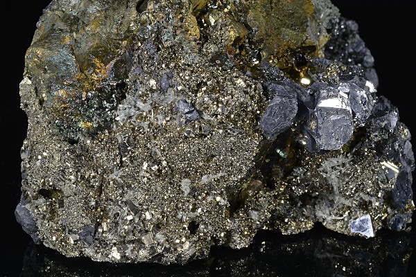 Iridescent Chalcopyrite, Galena, Pyrite, Sphalerite, Quartz