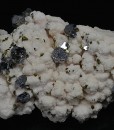 Galena, Chalcopyrite on Manganoan Calcite