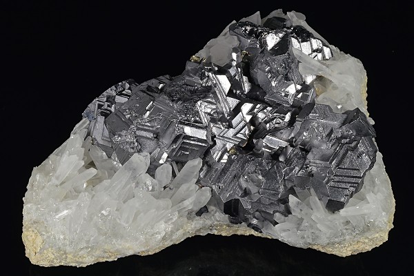 Twinned Galena, Quartz, Pyrite