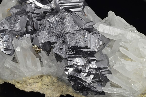 Twinned Galena, Quartz, Pyrite