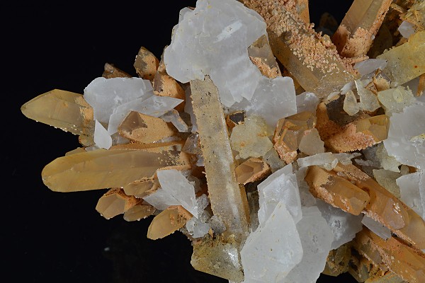 Rhombohedral Calcite set on Quartz