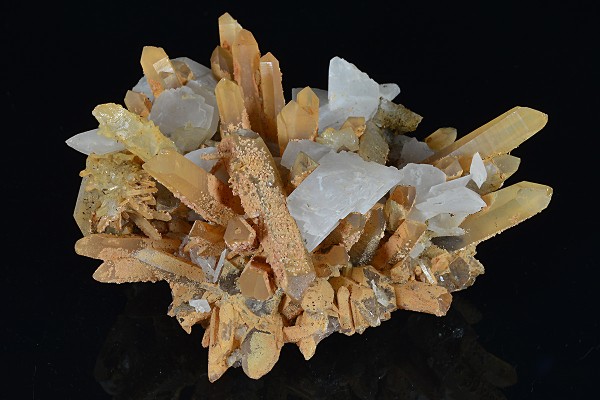 Rhombohedral Calcite set on Quartz