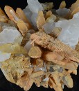 Rhombohedral Calcite set on Quartz