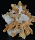Rhombohedral Calcite set on Quartz