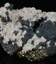 Chalcopyrite, Pyrite, Quartz, Calcite, Rhodochrosite