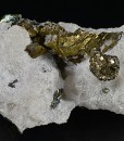 Chalcopyrite, Pyrite set on Calcite, Galena, Quartz