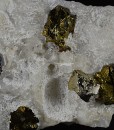 Chalcopyrite, Pyrite set on Calcite, Galena, Quartz