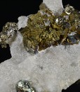 Chalcopyrite, Pyrite set on Calcite, Galena, Quartz