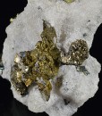 Chalcopyrite, Pyrite set on Calcite, Galena, Quartz