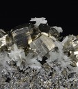Pyrite set on Quartz, Chalcopyrite, Sphalerite