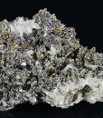 Pyrite set on Quartz, Chalcopyrite, Sphalerite