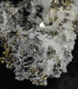 Pyrite set on Quartz, Chalcopyrite, Sphalerite