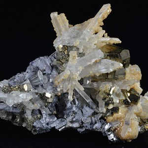 Quartz, Pyrite, Galena, Calcite